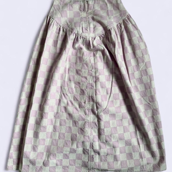 Gorman Pink and Cream Checkered A-Line Midi Skirt - Picture 2 of 4